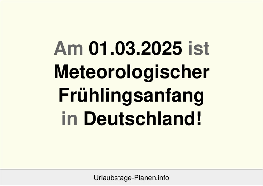 Am 01.03.2025 ist Meteorologischer Frühlingsanfang in Deutschland!